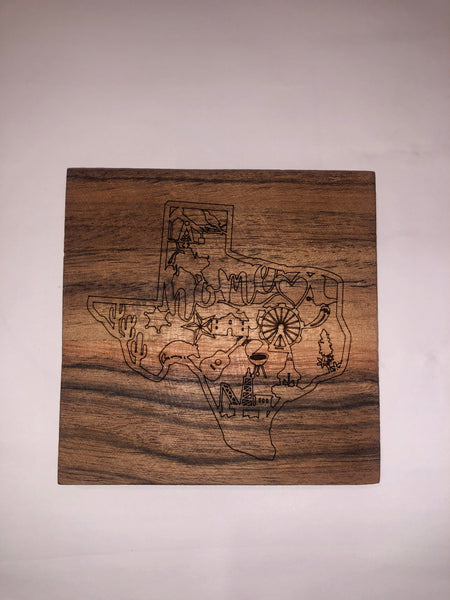 Texas Custom Wooden Coaster