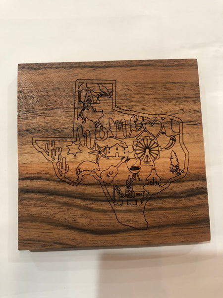 Texas Custom Wooden Coaster