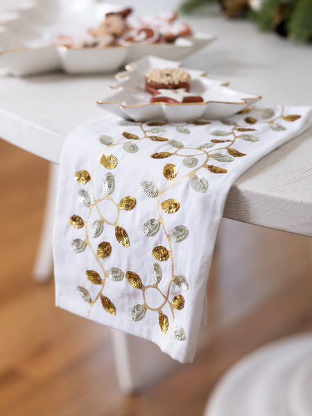 Embellished Gold Lights Tea Towel
