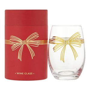 Gold Bow Wine Glass