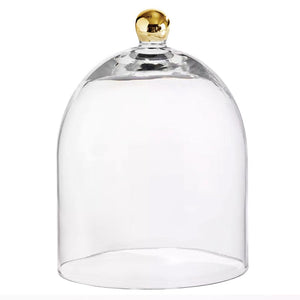 Gold Knob Glass Cloche - Small