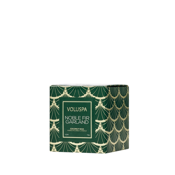Noble Fir Garland Boxed Pedestal Candle