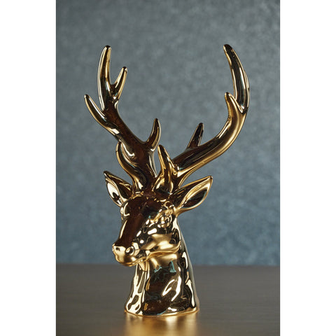 Rocky Mountain Ceramic Stag Head - Gold