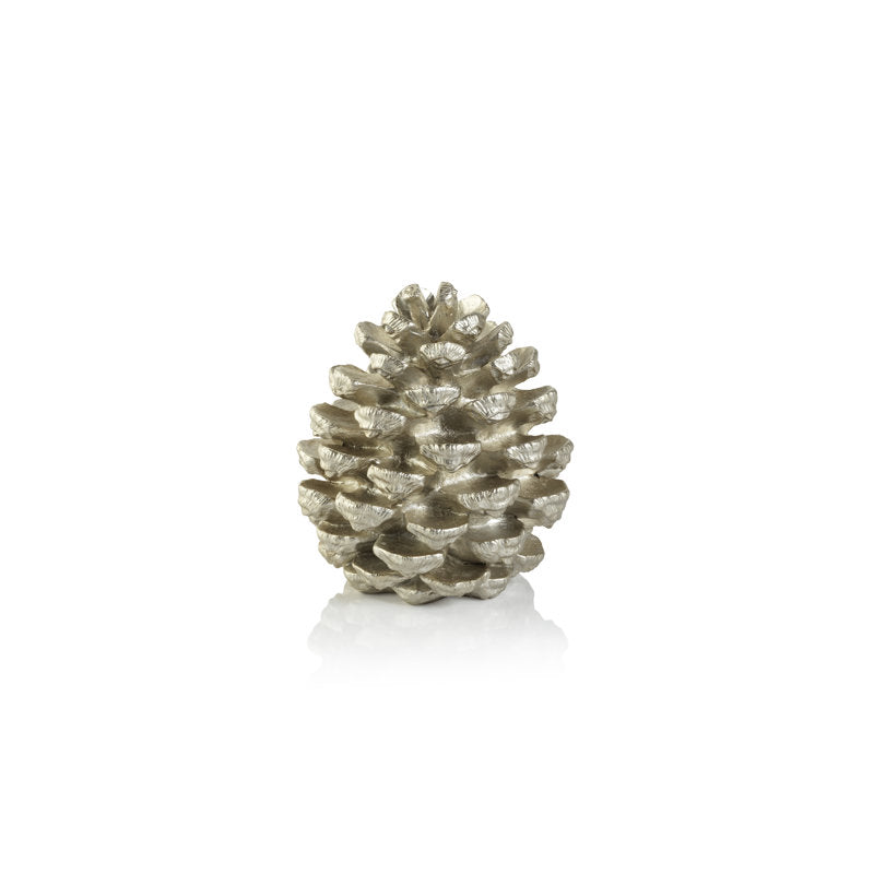 Decorative Pine Cone 6.5" - Silver