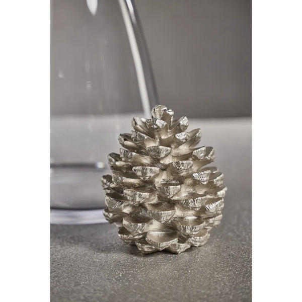 Decorative Pine Cone 6.5" - Silver
