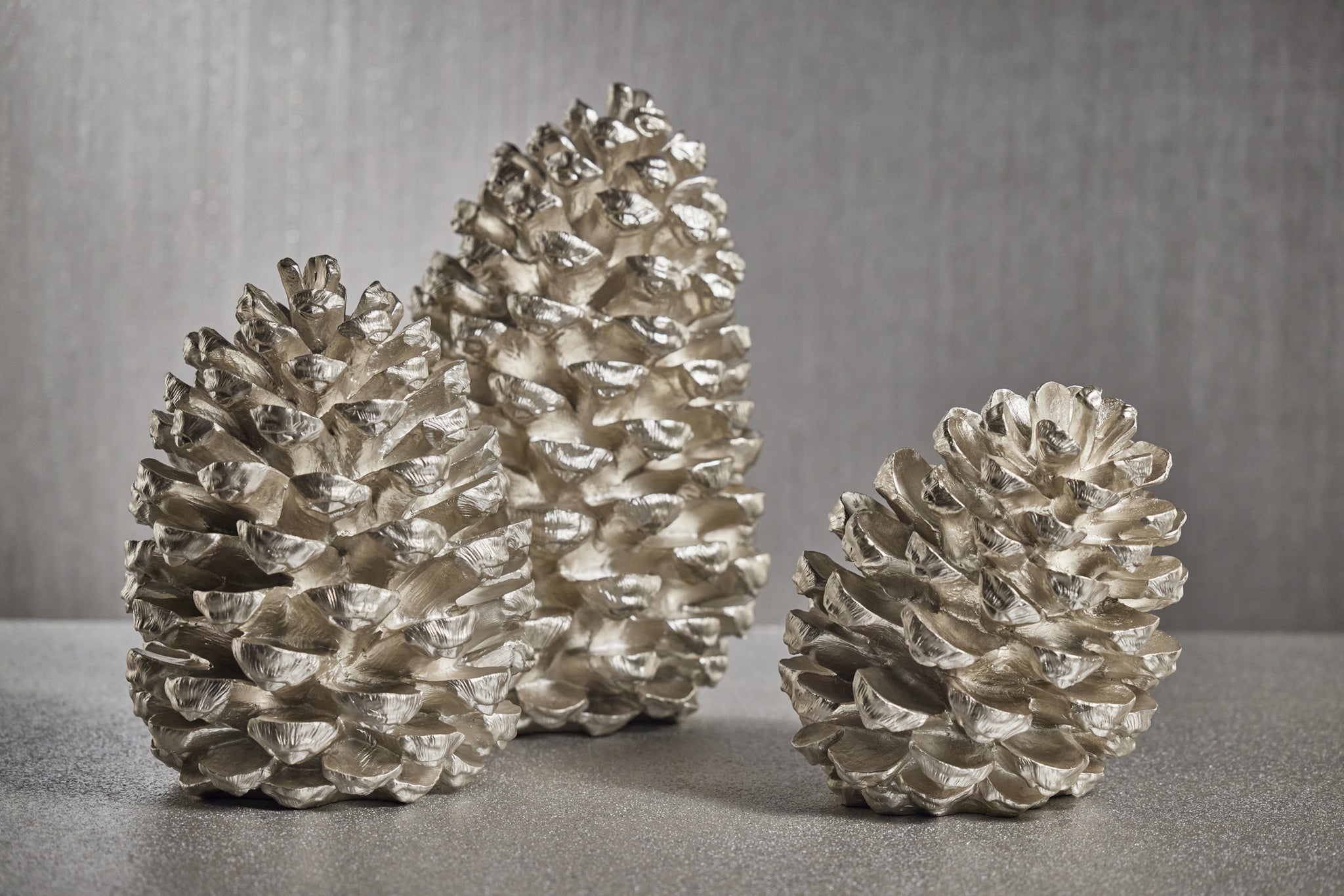 Decorative Pine Cone 14" - Silver