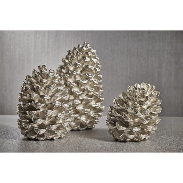 Decorative Pine Cone 11" - Silver