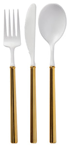 Villa Cutlery - White & Gold