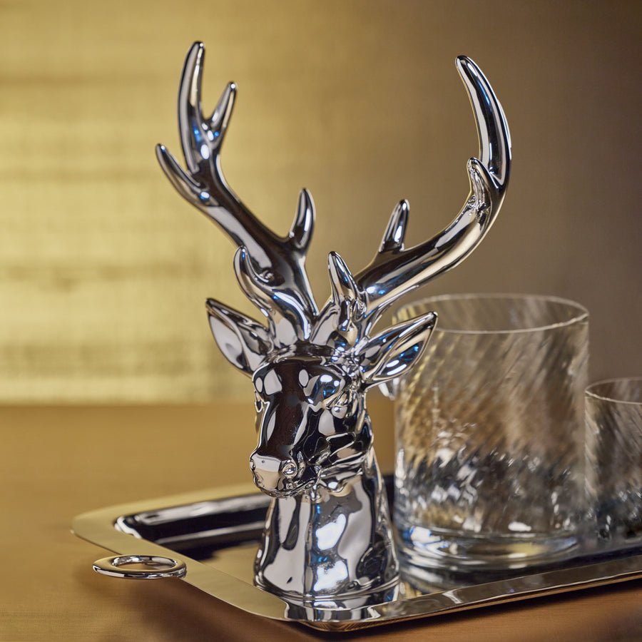 Rocky Mountain Ceramic Stag Head - Silver