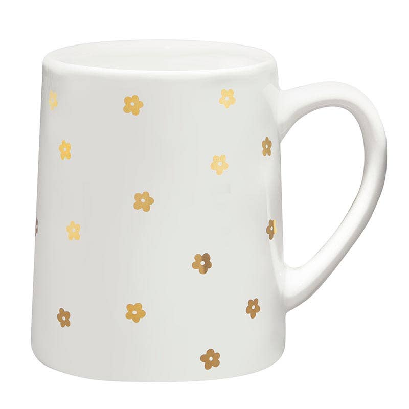 Artisan Tapered Mug - Gold Flowers