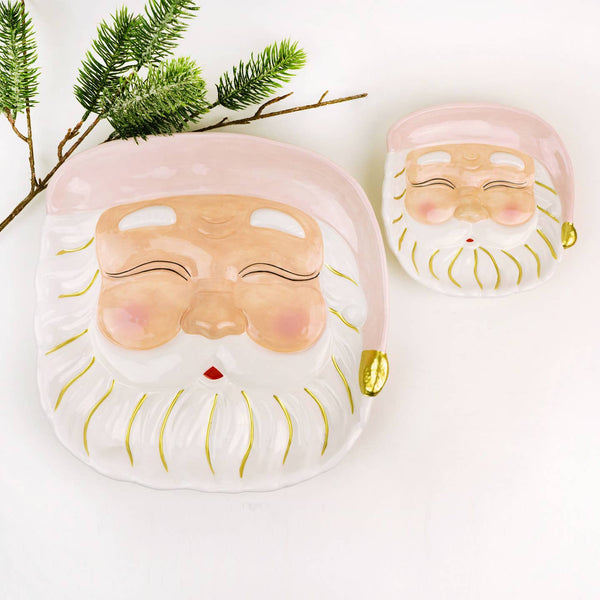 Santa Dessert Plate - Pink