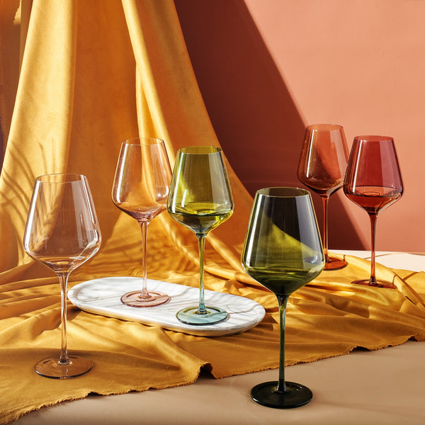 Colored Crystal Wine Glasses 18oz - Assorted Colors