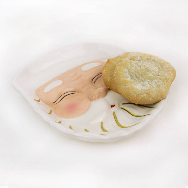 Santa Dessert Plate - White