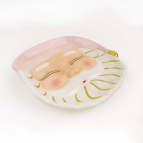 Santa Dessert Plate - Pink