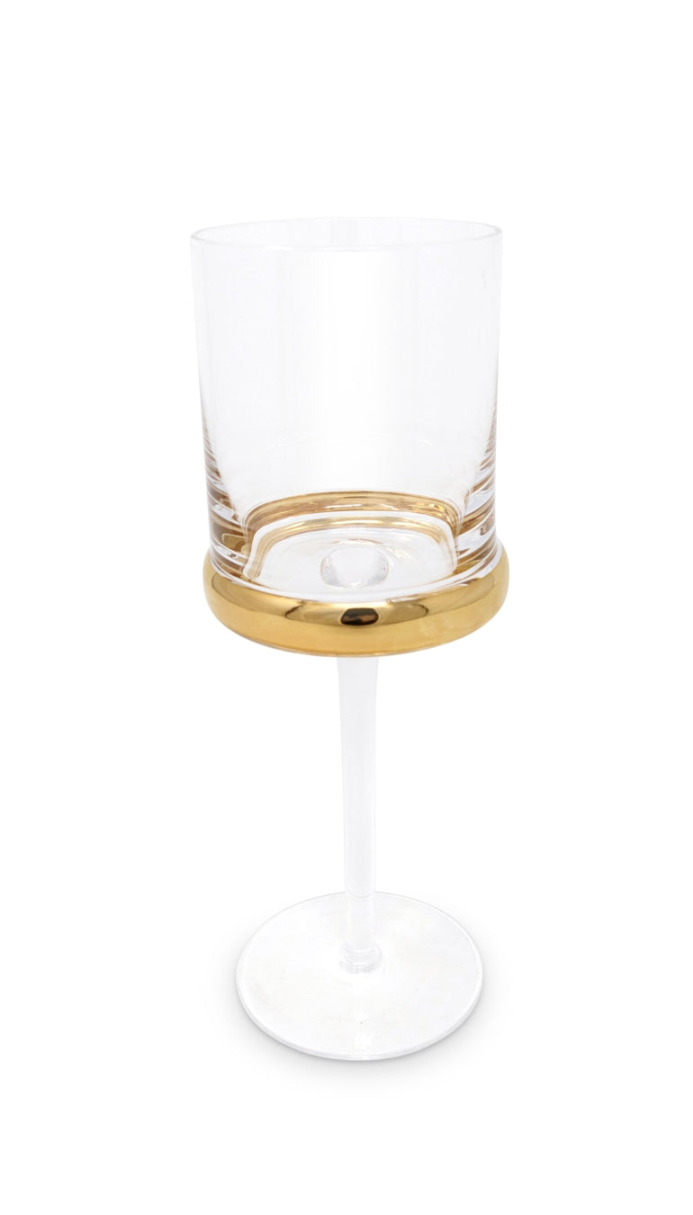 Gold Ring Wine Glasses - Set of 2