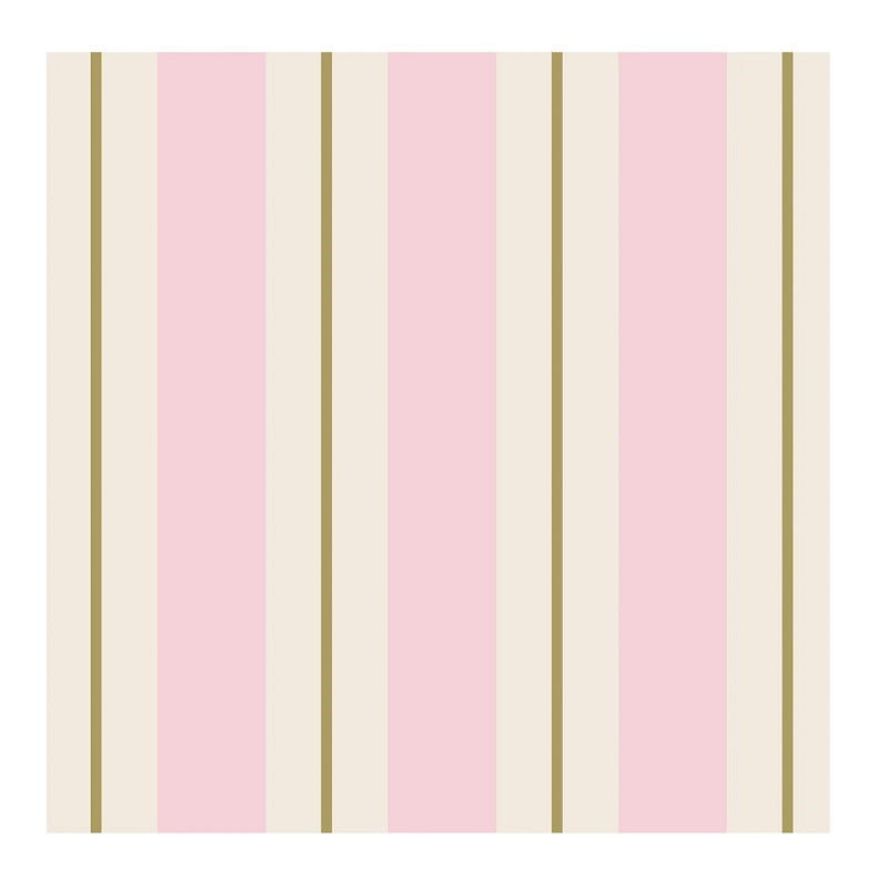 Pink & Gold Awning Stripe Cocktail Napkin
