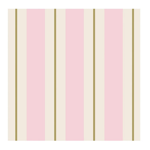 Pink & Gold Awning Stripe Cocktail Napkin