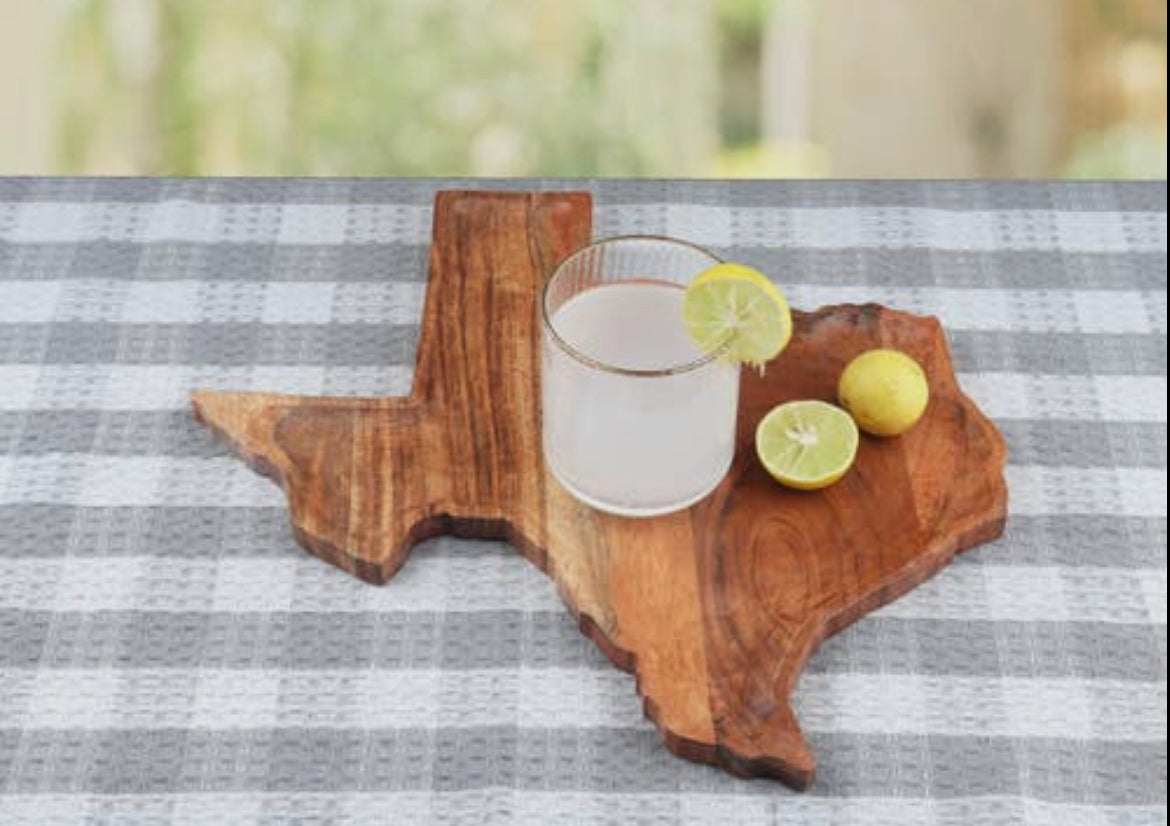 Texas Acacia Wood Cutting Board w/ Trench