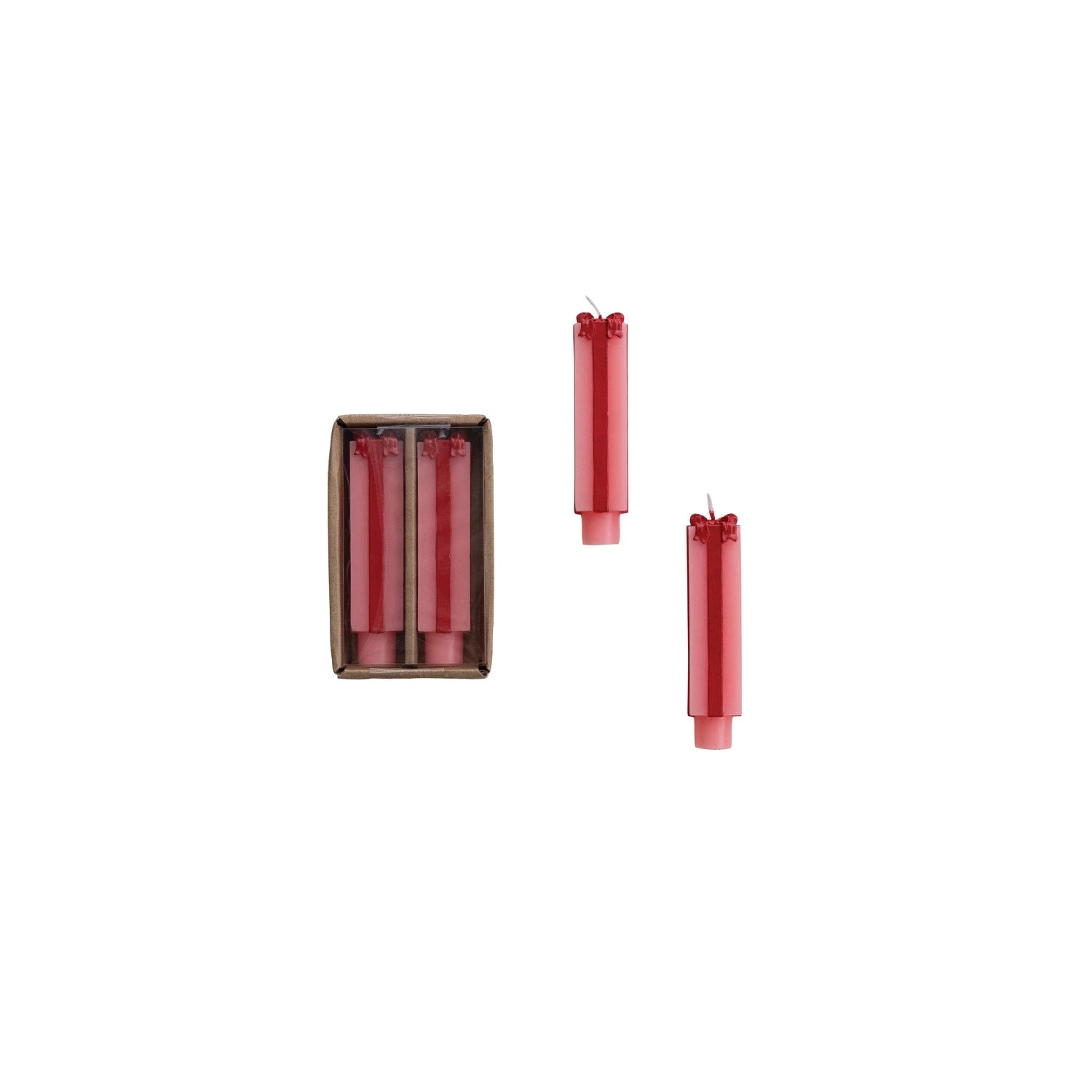 Present Shaped Taper Candles - Set of 2 unscented