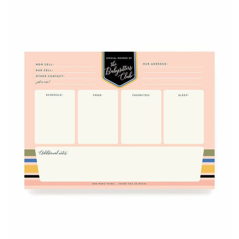 Babysitters Club Notepad