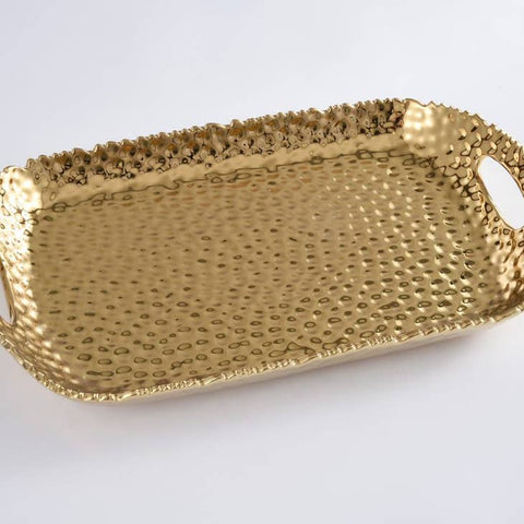 Millennium Rectangular Tray with Handles - Gold