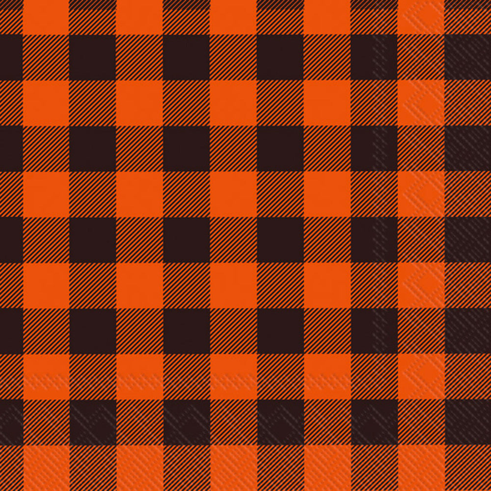 Buffalo Check Orange Cocktail Napkin