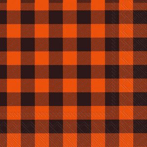 Buffalo Check Orange Cocktail Napkin
