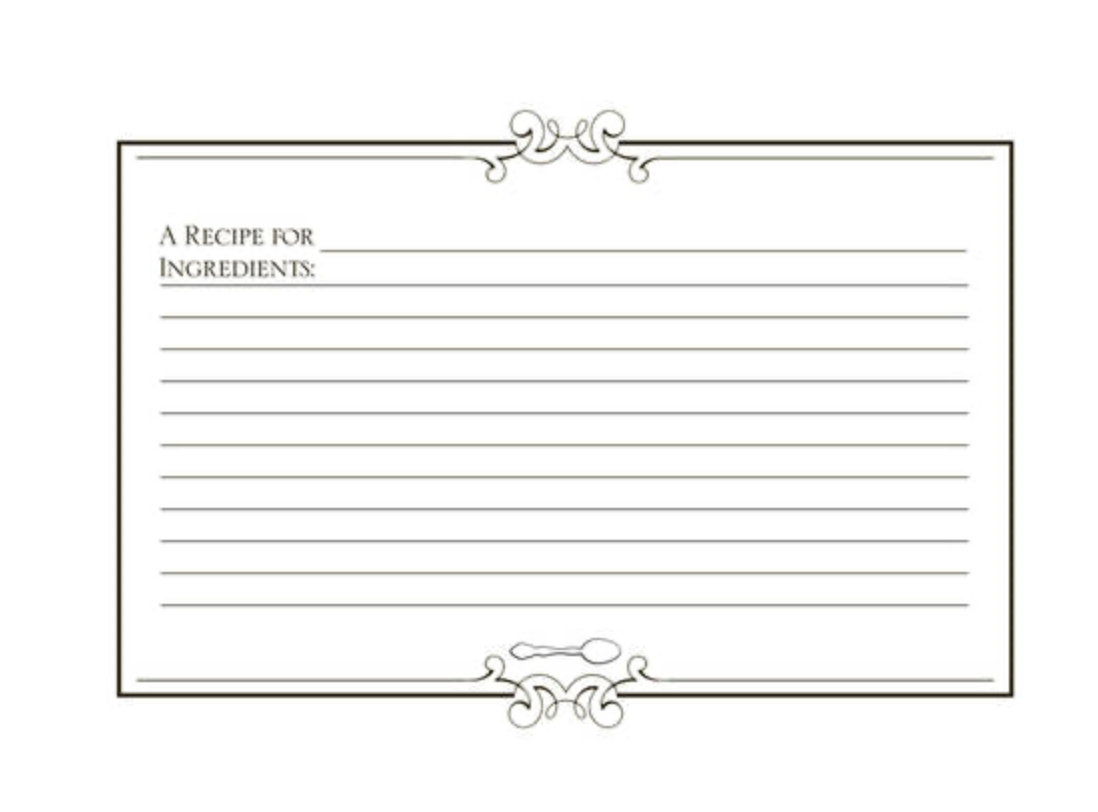 Initial Gourmet Blank Recipe Cards - Set/40