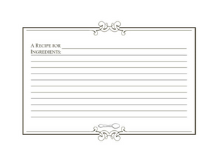 Initial Gourmet Blank Recipe Cards - Set/40