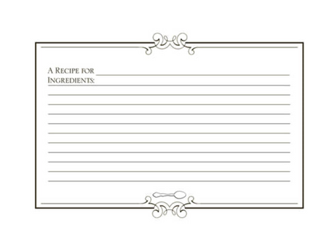 Initial Gourmet Blank Recipe Cards - Set/40