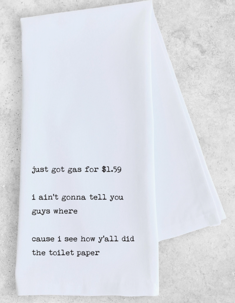 Secret Gas Station Tea Towel