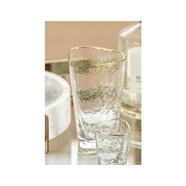 Triangular High Ball Glass w/ Gold Rim - Aperitivo set/2