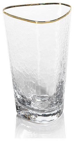 Triangular High Ball Glass w/ Gold Rim - Aperitivo set/2