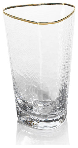 Triangular High Ball Glass w/ Gold Rim - Aperitivo set/2