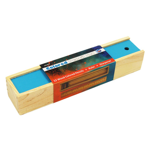Blue Slide Top Colored Pencil Set
