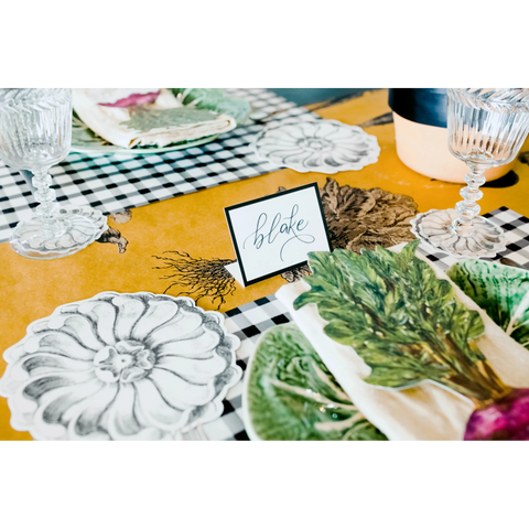 Black Frame Place Card - Bottom Fold (12 Pcs.)