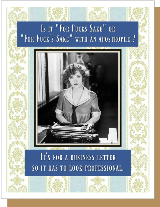 For F$*@s Sake Card