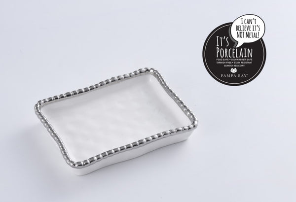 Soap Dish w/ Silver Dots