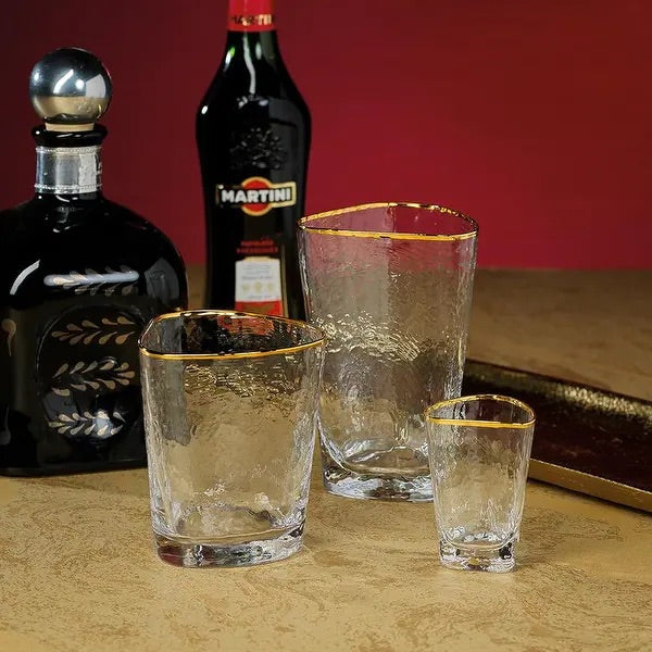 Triangular DOF Glass w/ Gold Rim - Aperitivo set/2